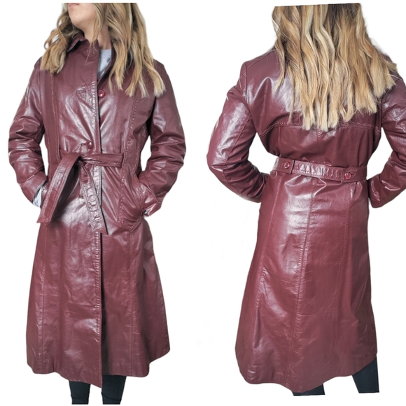 Jackets & Blazers - Vintage TFC belted leather trench coat